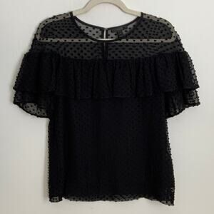 J.Crew women's black silk blend top size 4‎